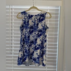 Blue floral peplum blouse